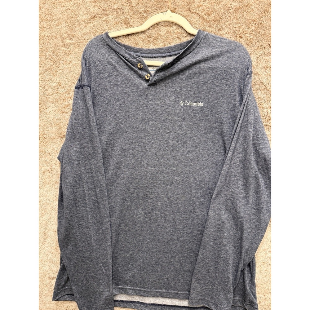 Columbia Omni-Wick Long Sleeve Henley Shirt Gray Men's XL
